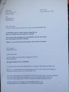 09-07-2018 brev til juradisk jyske bank - side 1/6 Advokat Morten Ulrik Gade Halo vi har ikke lånt 4.328.000 Jyske bank nægter at svare 